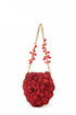 Isa Crystal Heart Clutch - Red